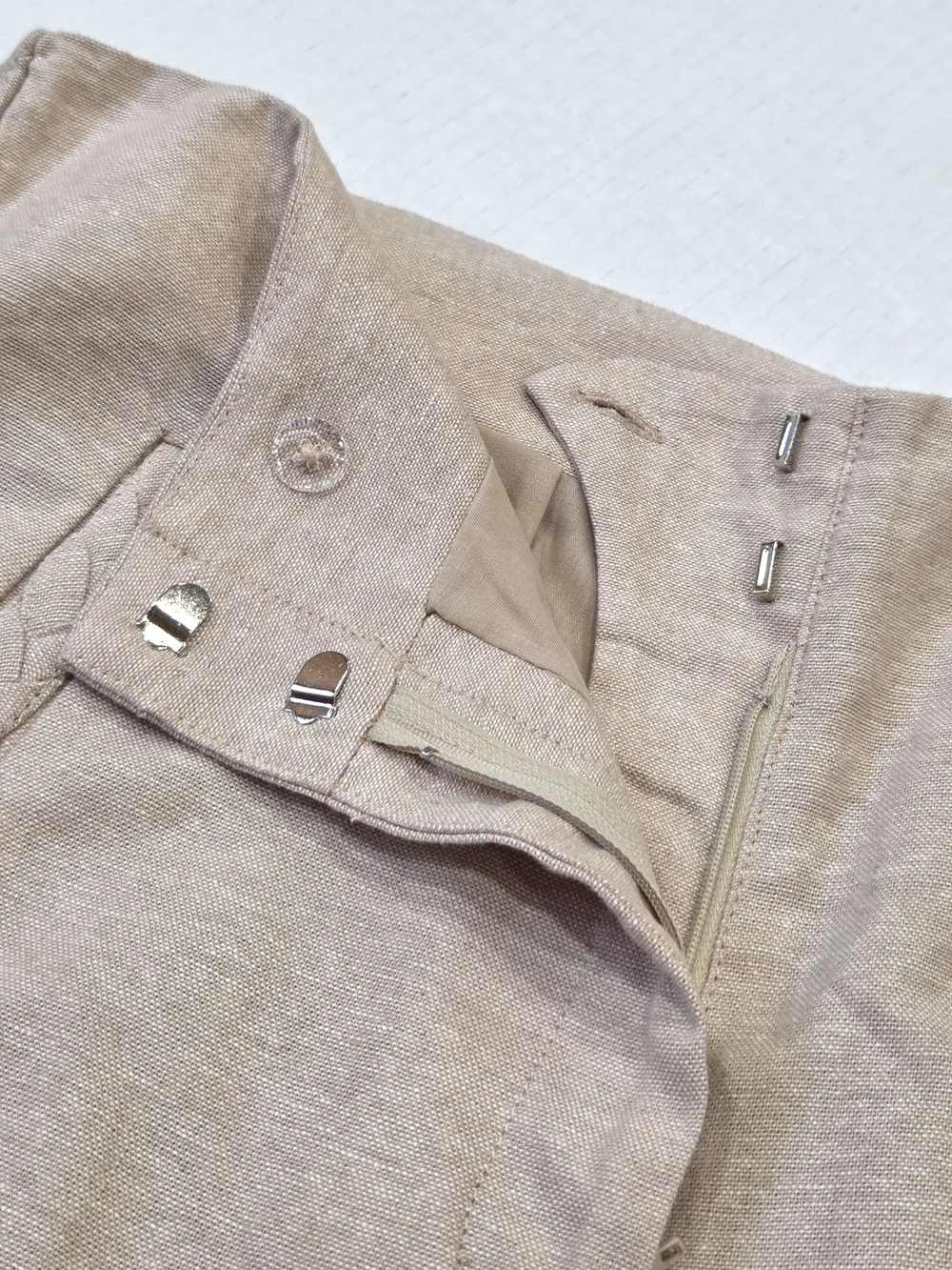 Jason Wu High Rise Linen Blend Wide Leg Crop Pants - Neutral Tan Size 6 NWOT - Picture 5 of 10